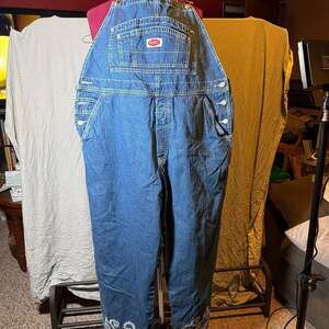 Vintage 90s Revolt Embroidered Denim Overalls Plus Size 22